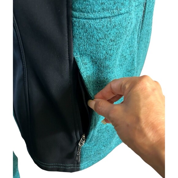 Zeroxposure Women's M  Hooded Full Zip Pocket Jasper Teal Green Black Jacket - Picture 8 of 10